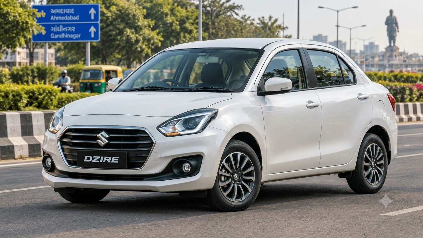 Swift Dzire (Maruti Dzire) – Business taxi in Gujarat